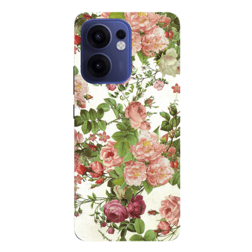 Oppo Reno13 FS Pink roses 2 Transparent Silicone TPU Θήκη